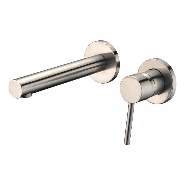 Bathroom Sink Faucet, Ssingle Handle Wall Mount Lavatory Faucet, Bathroom Vanity Faucet With Brass Rough-in Valve