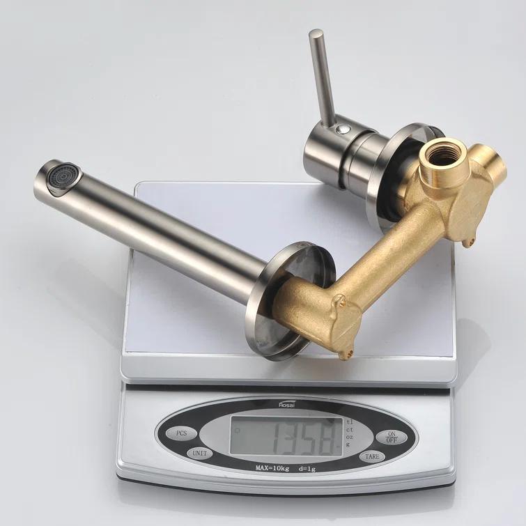 Bathroom Sink Faucet, Ssingle Handle Wall Mount Lavatory Faucet, Bathroom Vanity Faucet With Brass Rough-in Valve