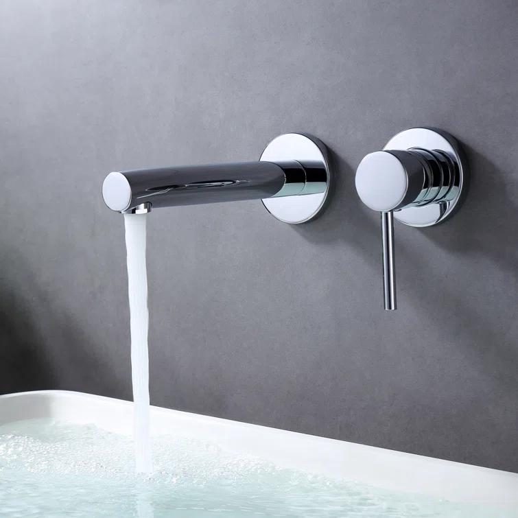 Bathroom Sink Faucet, Ssingle Handle Wall Mount Lavatory Faucet, Bathroom Vanity Faucet With Brass Rough-in Valve