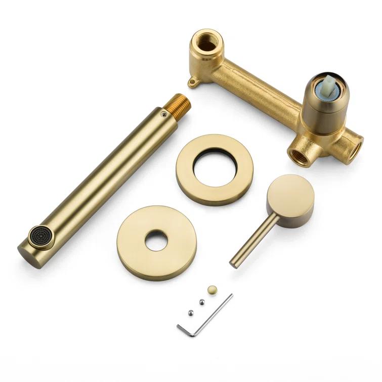 Bathroom Sink Faucet, Ssingle Handle Wall Mount Lavatory Faucet, Bathroom Vanity Faucet With Brass Rough-in Valve