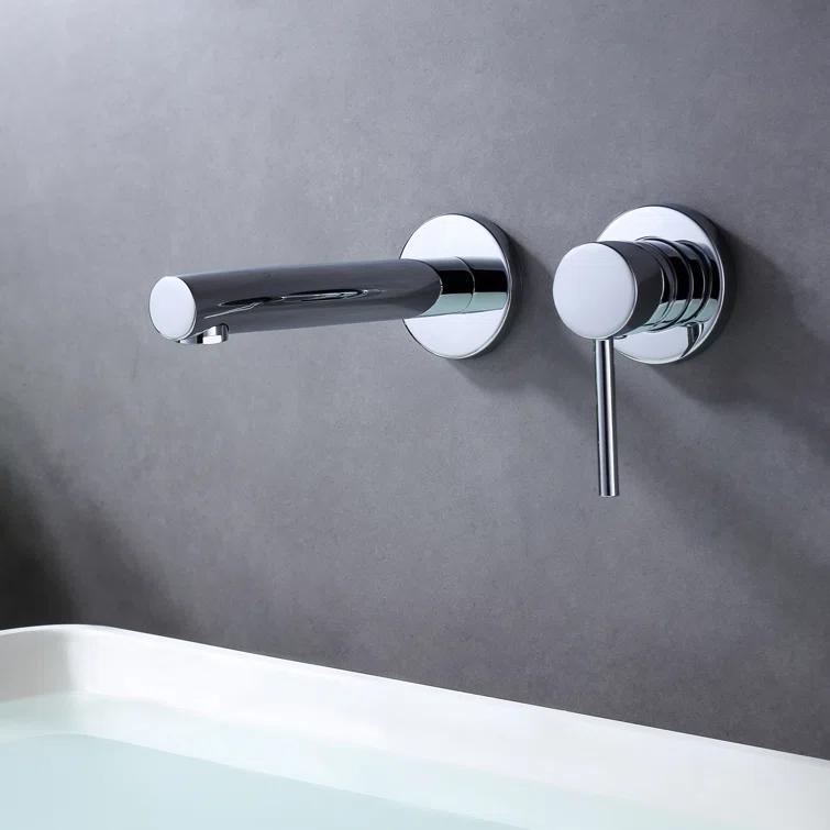 Bathroom Sink Faucet, Ssingle Handle Wall Mount Lavatory Faucet, Bathroom Vanity Faucet With Brass Rough-in Valve