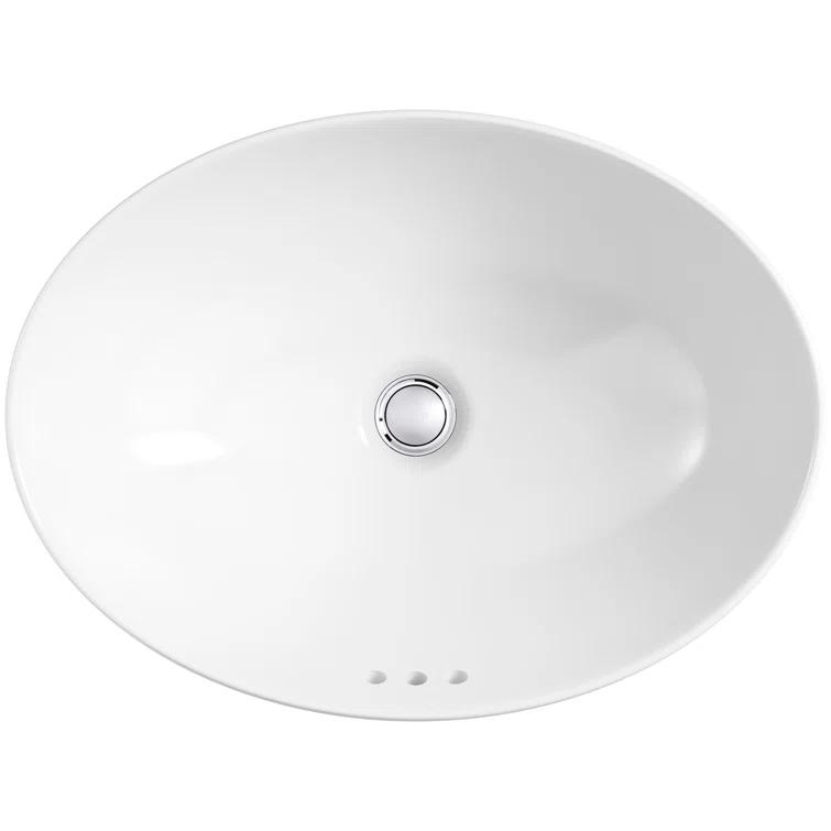 Vox® Vitreous China Oval Vessel Bathroom Sink with Overflow