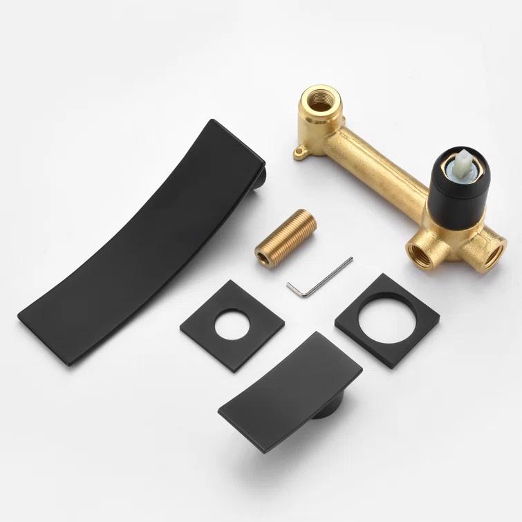 Wall Mount Bathroom Vanity Faucet, Waterfall Bathroom Faucet, Lavatory Faucet