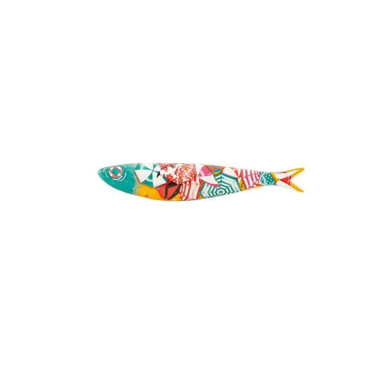 Colorful Ceramic Sardine Wall Mounted Figurine by Sandra Sofia Santos