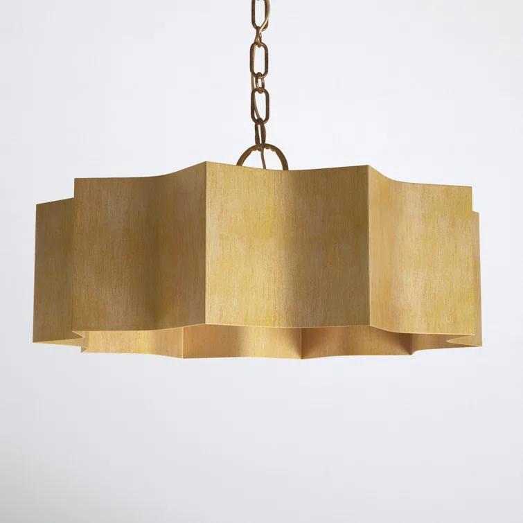 Carney 3 Light Metal Dimmable Scalloped Chandelier