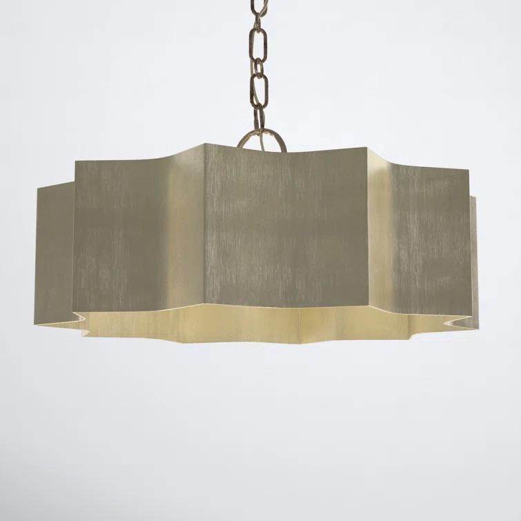 Carney 3 Light Metal Dimmable Scalloped Chandelier