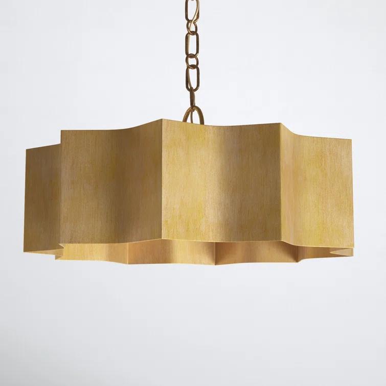 Carney 3 Light Metal Dimmable Scalloped Chandelier