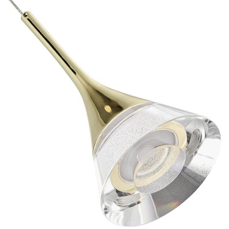 Amalfi 4.75-in Integrated LED Height Adjustable ETL Certified Pendant Light with Cone Shade