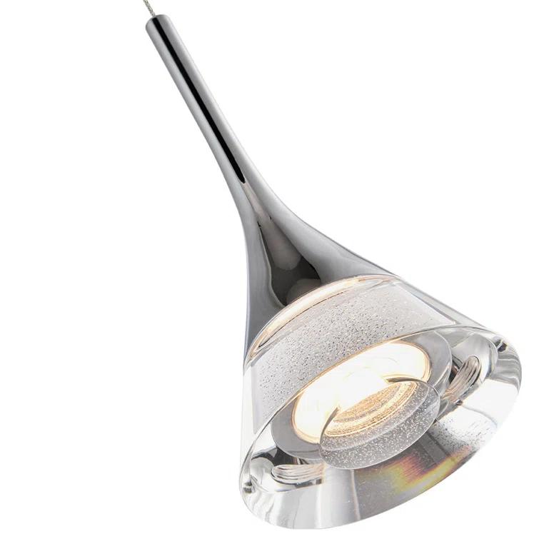 Amalfi 4.75-in Integrated LED Height Adjustable ETL Certified Pendant Light with Cone Shade