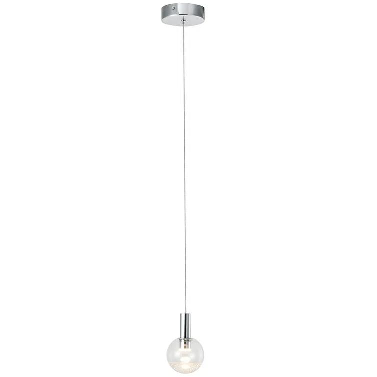 VONN Lighting Sienna 5-in Integrated LED Height Adjustable ETL Certified Pendant Light with Globe Shade