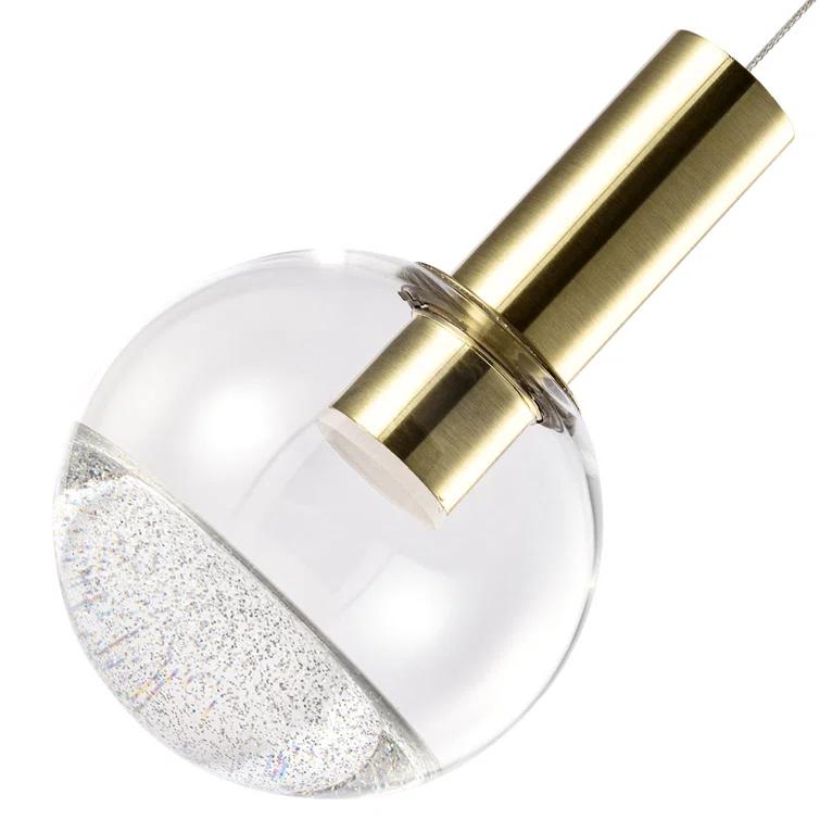 VONN Lighting Sienna 5-in Integrated LED Height Adjustable ETL Certified Pendant Light with Globe Shade