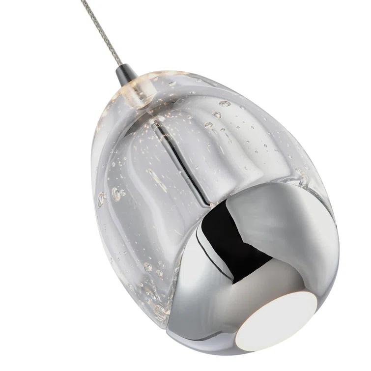 Venezia 3.5-in Integrated LED Height Adjustable ETL Certified Pendant Light with Glass Shade