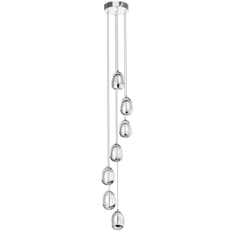 VONN Lighting Venezia 7-Light Pendant Height Adjustable ETL Certified LED Teardrop Chandelier, Globe Glass Shades