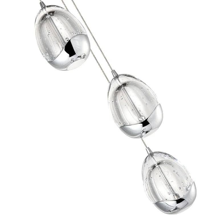 VONN Lighting Venezia 7-Light Pendant Height Adjustable ETL Certified LED Teardrop Chandelier, Globe Glass Shades