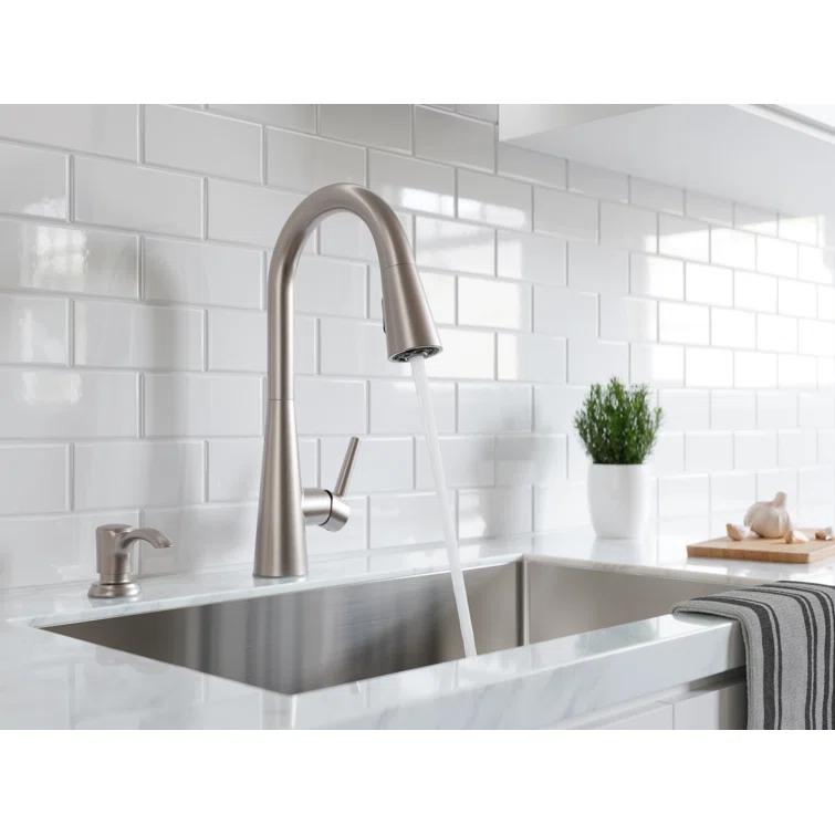Pfister Barulli 1-Handle Pull-Down Matte Black Kitchen Faucet with Soap Dispenser