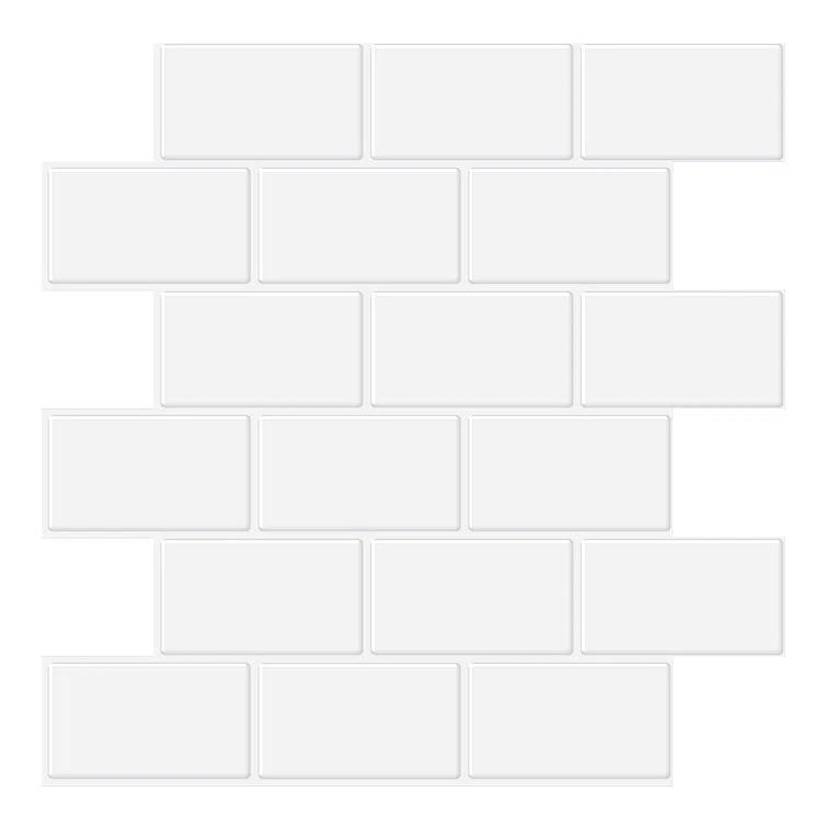 12" x 12" PVC Peel & Stick Thicker Subway Tile
