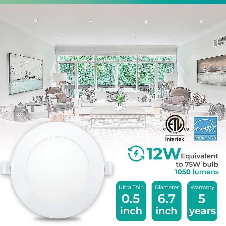 6" Slim Recessed LED, 12W, 2700K Soft White, Dimmable