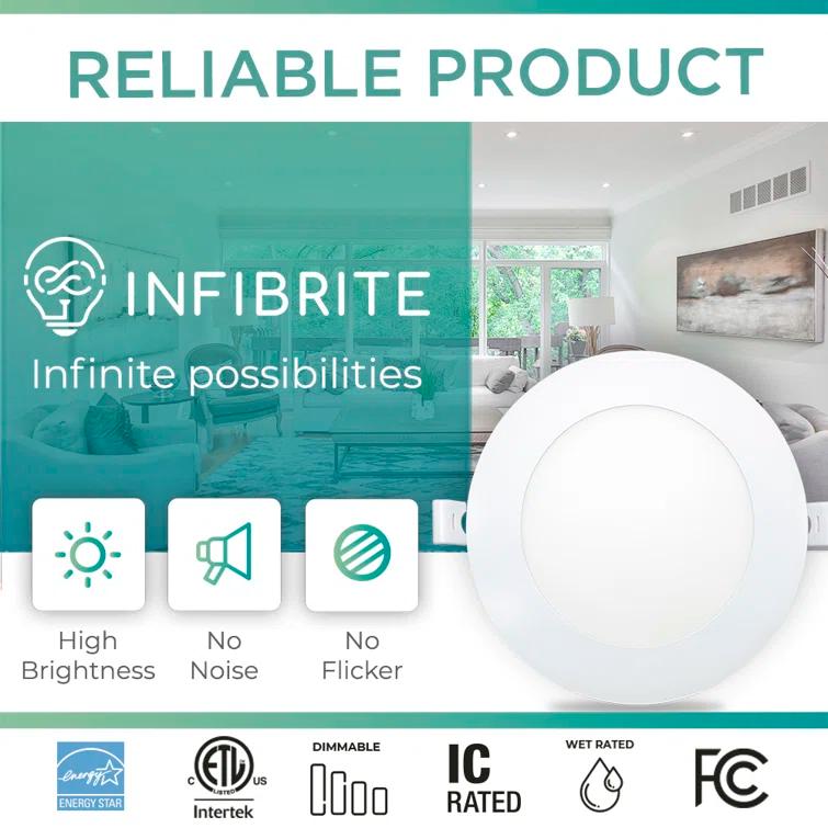 6" Slim Recessed LED, 12W, 2700K Soft White, Dimmable