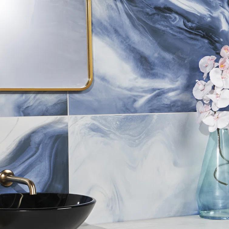 Savannah 23.62 in. x 47.24. in Polished Porcelain Marble Look Floor & Wall Tile (15.49 Sq. Ft./Case)