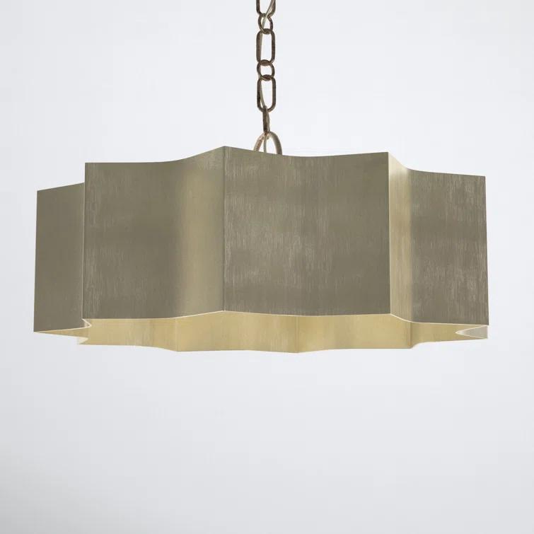 Carney 3 Light Metal Dimmable Scalloped Chandelier