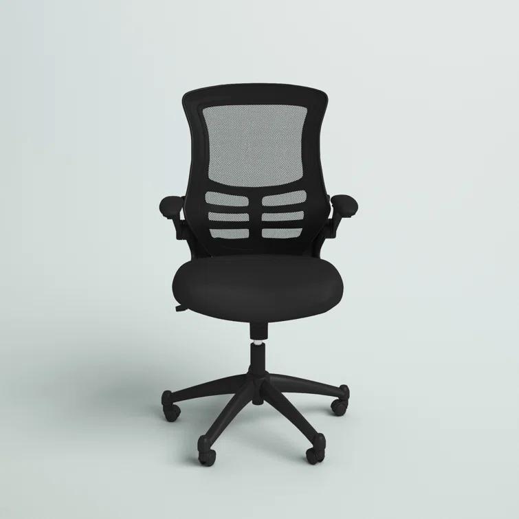 Jayetta Mid-Back Mesh Swivel Ergonomic Office Chair with Flip-Up Arms