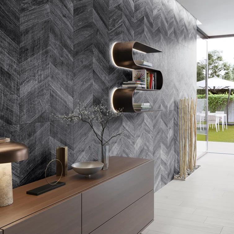 Chevron 24 in. x 48 in. Matte Porcelain Floor and Wall Tile (15.49 Sq. Ft. / Case)