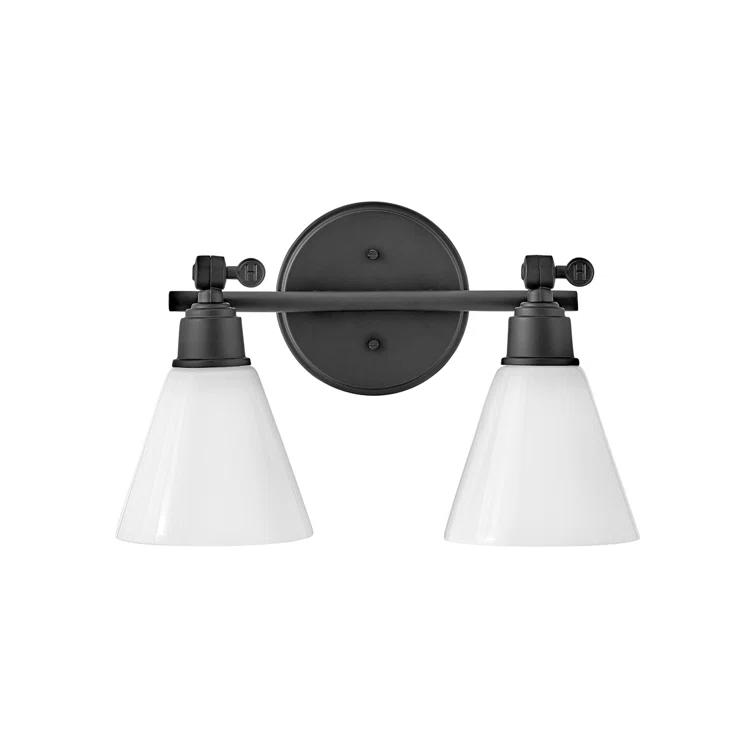Arti 16-in Adjustable Two Light Bath Vanity with Cased Opal Shade