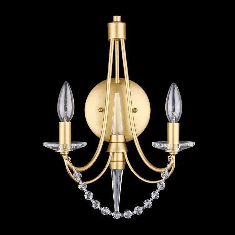 Black and Gold Dimmable Candle Wall Sconce