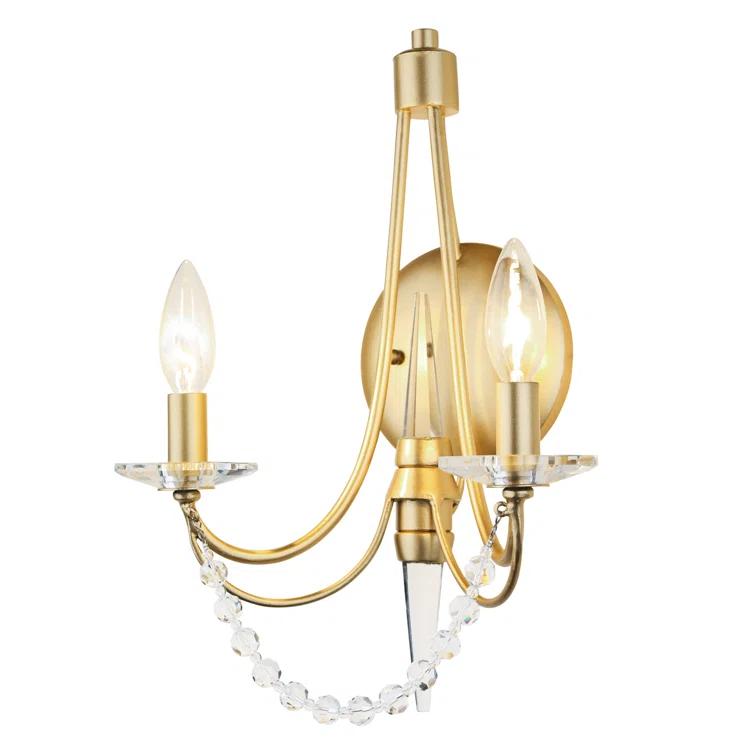 Black and Gold Dimmable Candle Wall Sconce