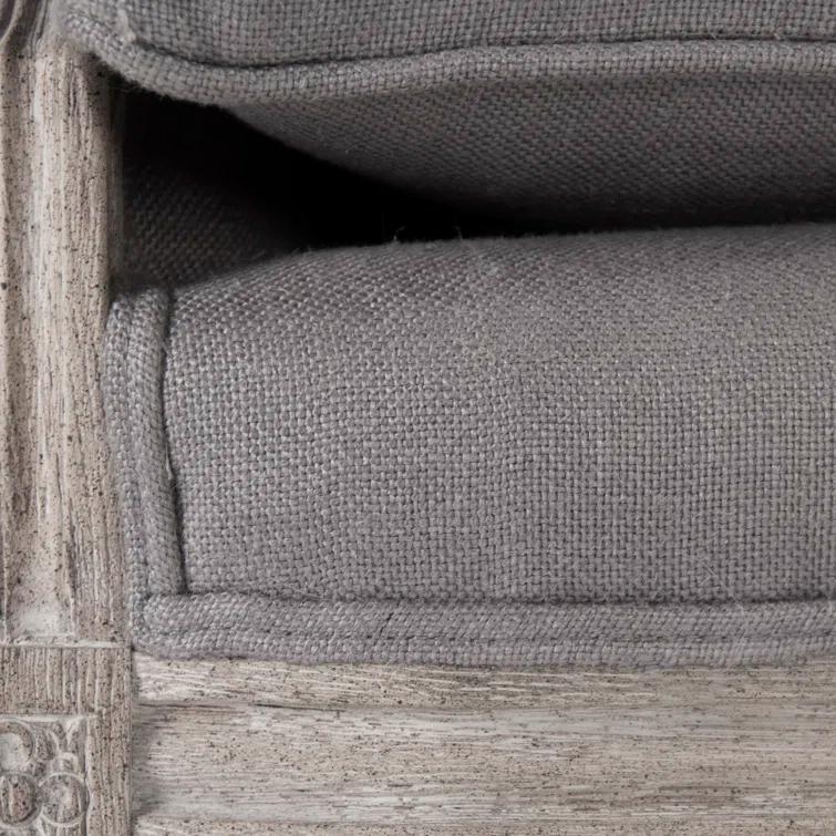 Zentique B007-3 E272 A048 Louis Grey Linen Sofa- 70 x 34.75 x 27 in.