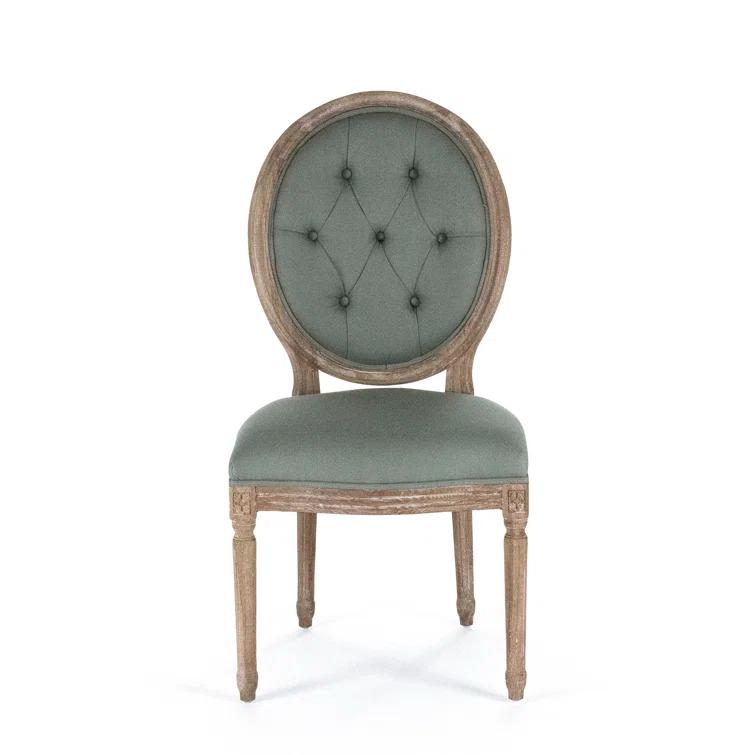 Asta 21" Wide Tufted Linen Side Chair