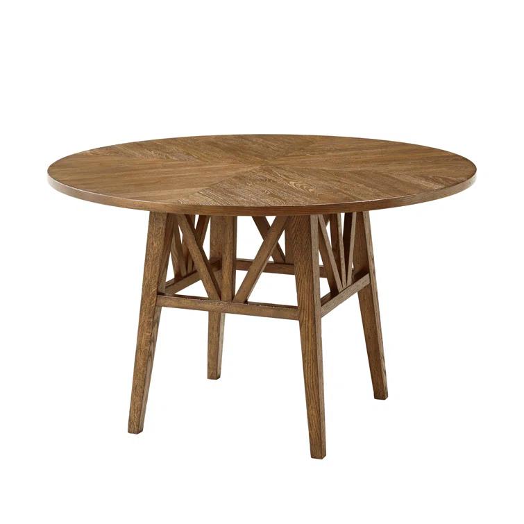 Nova Oak Round Solid Wood Base Dining Table