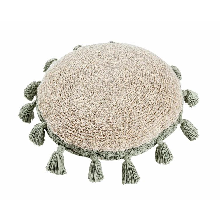 Lorena Canals Circle Tassels Cotton Blend Reversible Throw Pillow