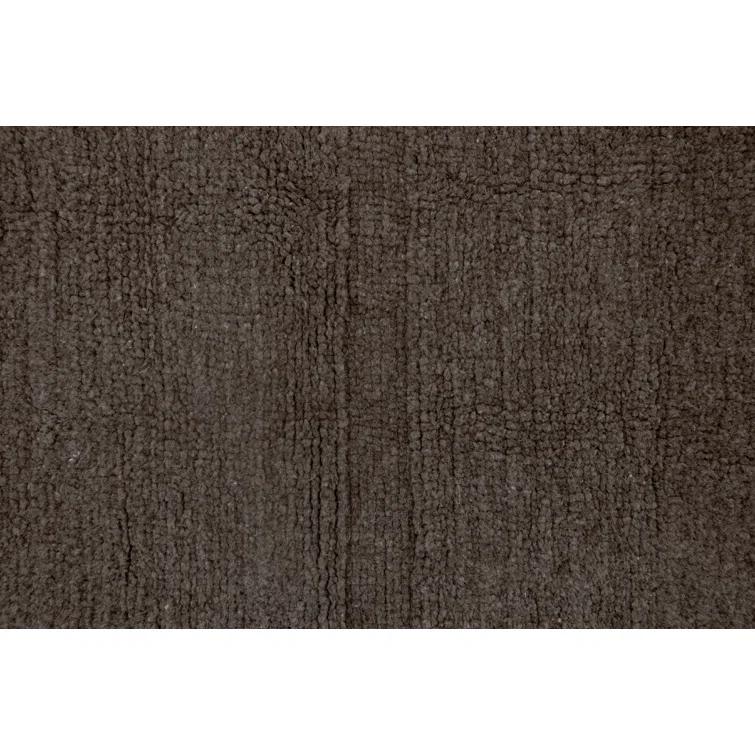 Sheep Brown Hand-Tufted Wool Stripe Rug with Fringe