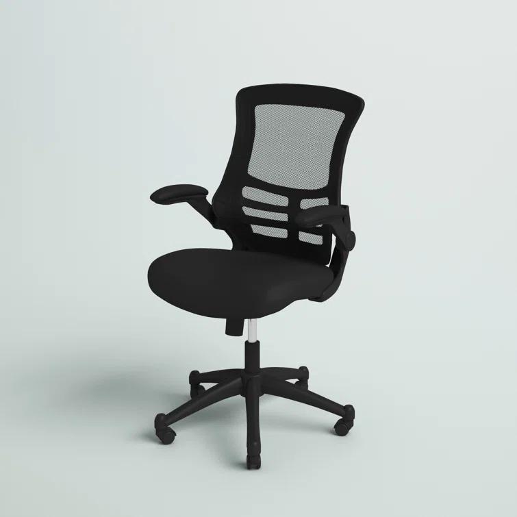 Jayetta Mid-Back Mesh Swivel Ergonomic Office Chair with Flip-Up Arms