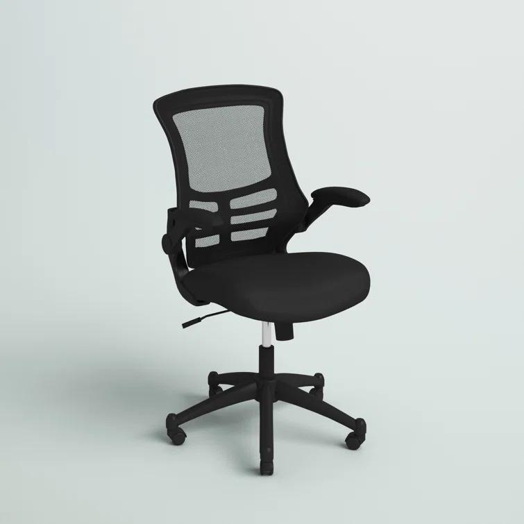 Jayetta Mid-Back Mesh Swivel Ergonomic Office Chair with Flip-Up Arms