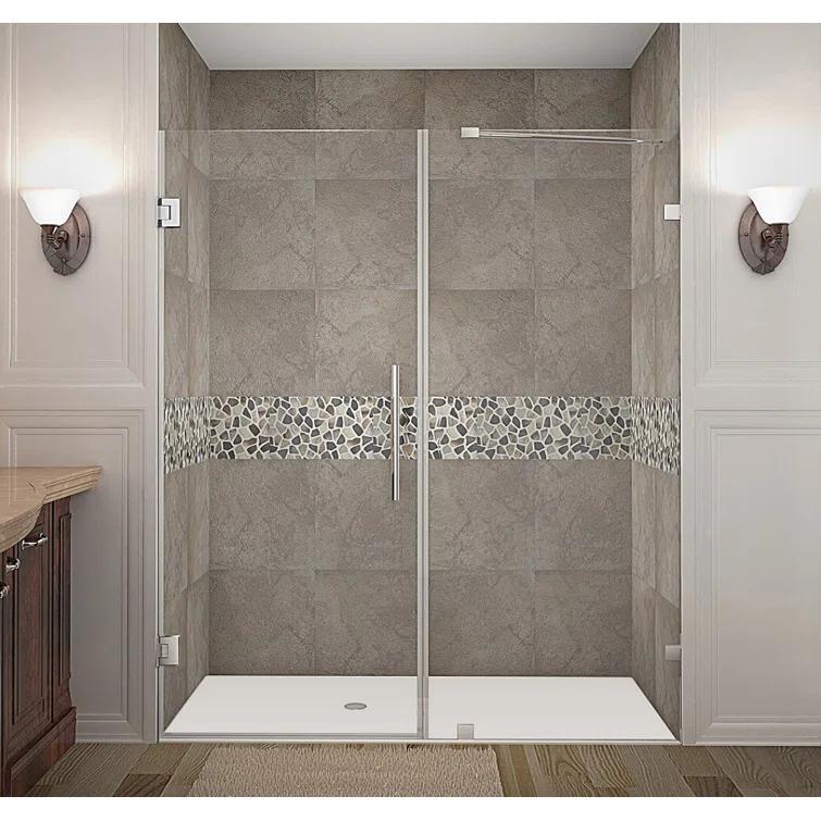 Nautis 72" H Hinged Frameless Shower Door