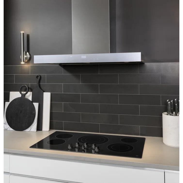 36" GE Profile Smart Appliances 610 CFM Convertible Wall Mount Range Hood with Night Light Wi-Fi Remote Control Included