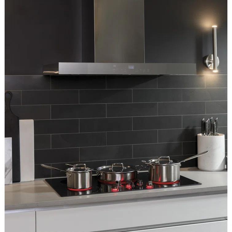 36" GE Profile Smart Appliances 610 CFM Convertible Wall Mount Range Hood with Night Light Wi-Fi Remote Control Included