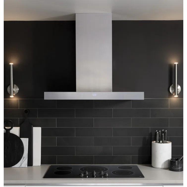 36" GE Profile Smart Appliances 610 CFM Convertible Wall Mount Range Hood with Night Light Wi-Fi Remote Control Included
