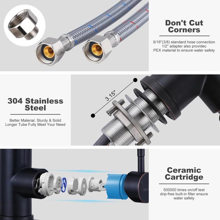 High Arc Pull Down Kitchen Faucet with Sprayer