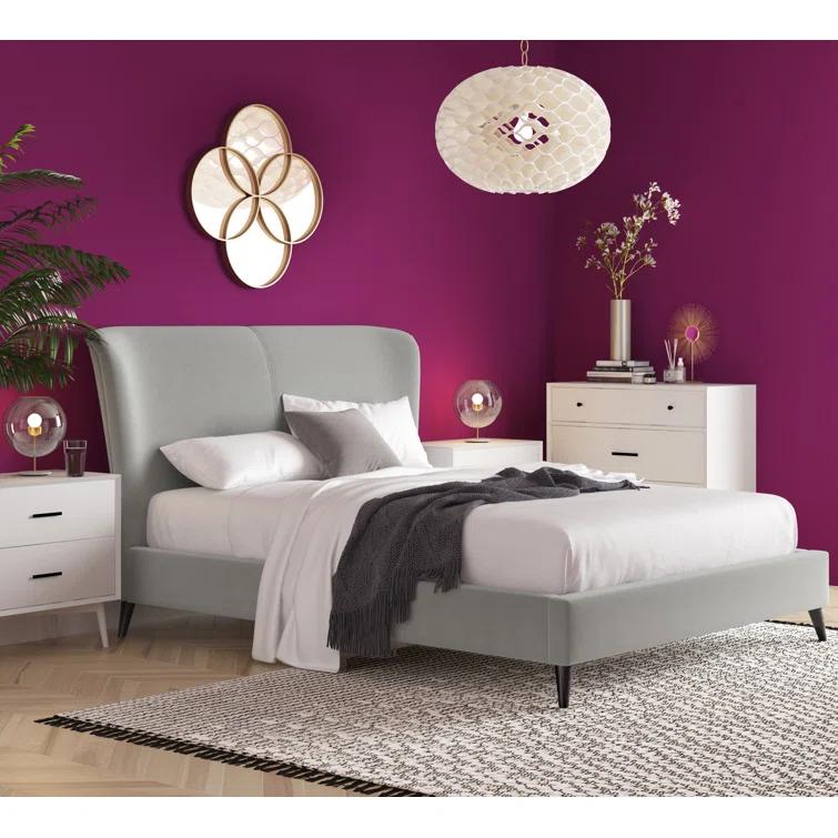 Adore Decor Adele Jupiter Wingback Upholstered Platform Bed