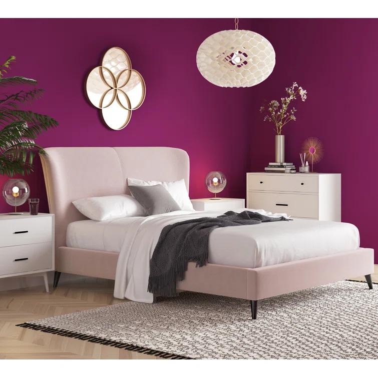 Adore Decor Adele Jupiter Wingback Upholstered Platform Bed