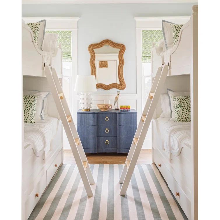 Catamaran Stripe Light Blue/Ivory Handwoven Indoor/Outdoor Rug