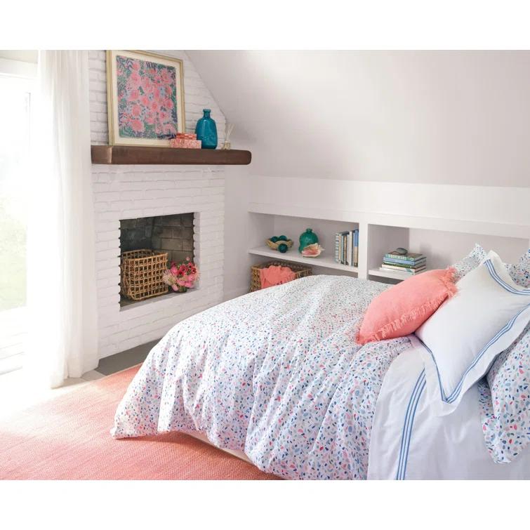 Herringbone Coral Handwoven Cotton Rug