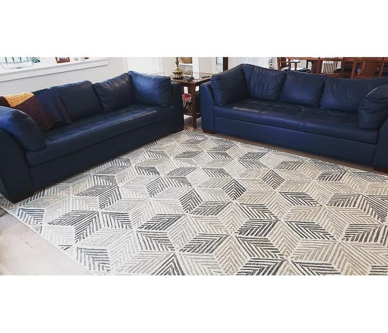 Karari Blue Hand Hooked Wool Rug