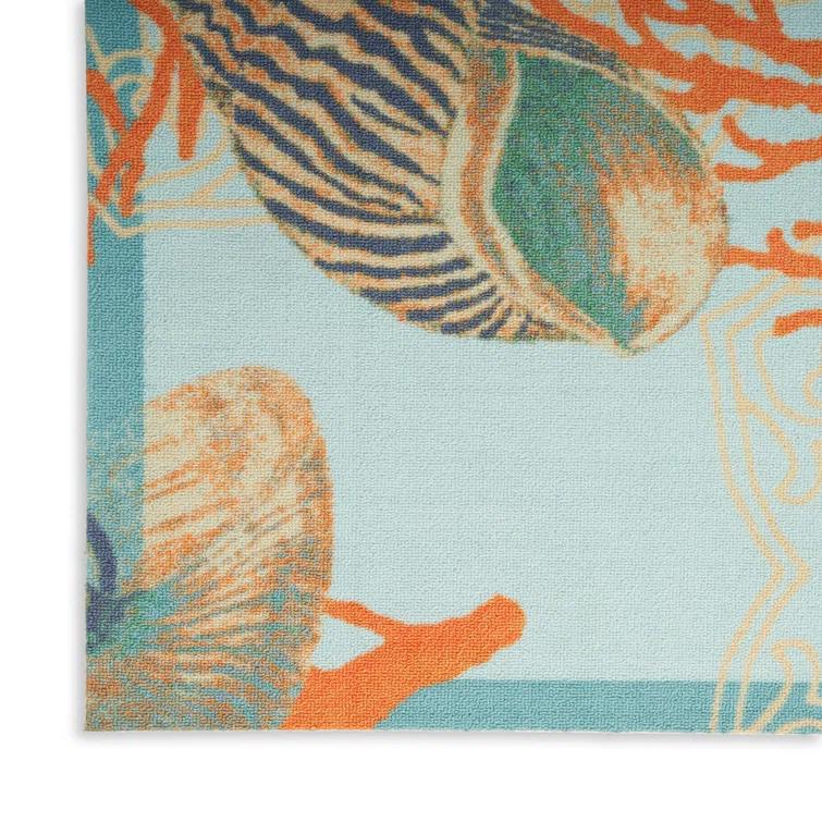Wav01/Sun & Shade Nature Outdoor Light Blue Area Rug