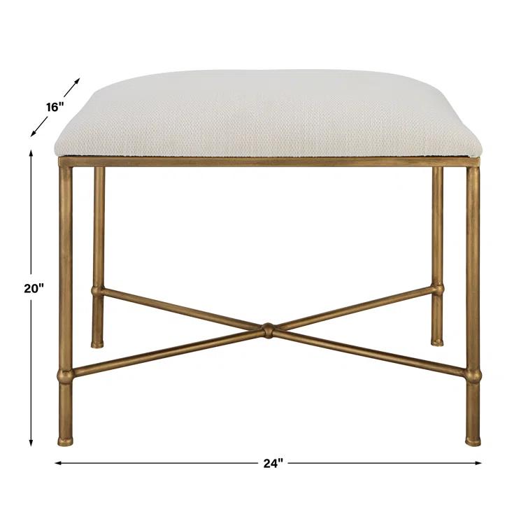 Uttermost Avenham 24" Wide White Fabric Accent Bench