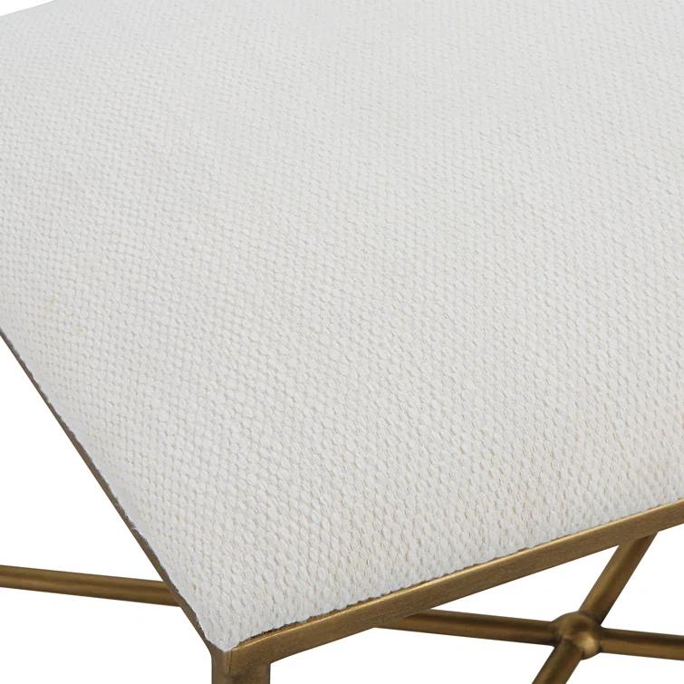 Uttermost Avenham 24" Wide White Fabric Accent Bench