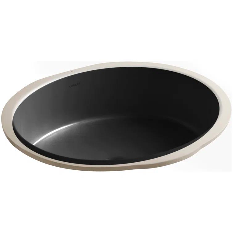 Verticyl Ceramic Oval Undermount Bathroom Sink with Overflow
